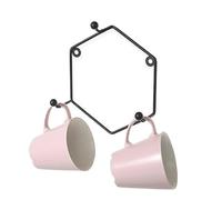 Wall Mounted Cup Organiser, Hexagon Hanger Rack, Metal Storage Rack, Multi-Use Display Holder, Geometric Kitchen Accessories, for Cafe, Dining Room, Kitchen, Tableware, Utensils, Cloths, Rags