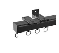 Wall Mounted Curtain Track 2.6MM Thick Silent Curtain Rail for Room Partition Ceiling Track for Curtains Black 240cm/7.8ft (2 * 1.2m) Perfect for Home Decor