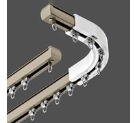 Wall Mounted Curtains Rails for Smooth Wall, 5ft Bendable Curtain Track With Runners, Room Divider Aluminium Alloy Curtain Rod(White,1.1m/43.3in/3.6ft)