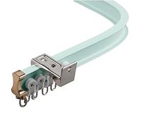 Wall-Mounted Curved Curtain Rail - Bendable Heavy-Duty Track System with Mute Rollers for Room Divider - Ideal for Bedroom Living Room - Green Color Perfect for Custom Spaces
