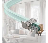 Wall-Mounted Curved Track for Shower Room & Bay Window - Bendable Soft Alloy Ceiling Rail Green Slide Divider for Balcony & Ain Pole t for Space-Saving Soluts