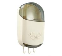 Wall Mounted Cutlery Holder Organizer Cage Rack for Spoon Fork Storage and Chopstick Box with Hook and Phone Holder for Kitchen Space Optimization (White)