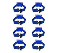 Wall-Mounted Cylinder Holder Rack - Adjustable Propane/Oxygen Tank Bracket with 40" Securing Strap for Lab, Clinic, Workshop(Blue,8 Pack)