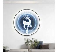Wall Mounted Decorative, Decorative Painting with Framed, Deer Landscape Painting Wall Art, Hanging Artwork for Bedroom, Dining Room, Hallway, Office(B,80 * 80CM)