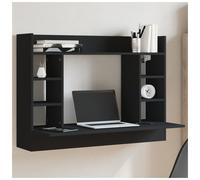 Wall-mounted Desk Black 105x48x75cm Engineered Wood Matte Shelf Space-Saver Home