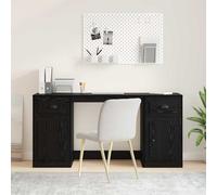 vidaXL Desk with Cabinet Black Oak 154.5 x 50 x 75 cm Engineered Wood