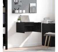 Wall-mounted desk Black Oak 60x45x30cm Engineered Wood Floating Study Station S