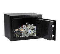 Wall Mounted Digital Steel Safe Box Electronic Keypad and Keys Combination High Security Lock for Home Office Hotel Protect Cash Gun Money Jewelry Black 4.6L