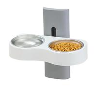Wall Mounted Diner - Choke Resistant Installations, for Hanging Dogs, Dual Compartment Layout | Removable Hygienic Components, Residential Home Wraps, Safe Feeding Platforms