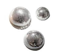 Wall Mounted Disco Glass Dome Set of 3, Reflective Decor with Adhesive for Celebration Backdrop and Room Accent Disco Half Dome Wall Decor Reflective Glass Party Backdrop Room Accent Photo Booth Dance