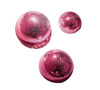 Wall Mounted Disco Glass Dome Set of 3, Reflective Decor with Adhesive for Celebration Backdrop and Room Accent Disco Half Dome Wall Decor Reflective Glass Party Backdrop Room Accent Photo Booth Dance