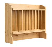 Wall-Mounted Dish Rack MADELEINE Bamboo Light Brown