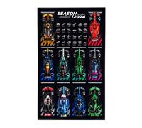 Wall Mounted Display Board for LEGO F1 Speed Champions 77242-77251 (10 Cars) - Premium Black Frame Wall Art for Home, Office & Collection Rooms (Models Not Included)(Without USB LED Light)