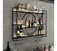 Wall Mounted Display Cabinet with Stools Space Saving Home Bar & Living Room Storage Stylish nization for Drinks & Decor Modern Design Easy Installation