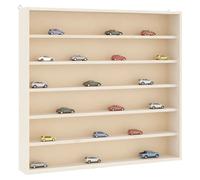 Wall Mounted Display Case Brown Plywood 60x8.5x55cm 6-Shelf Collector for Models
