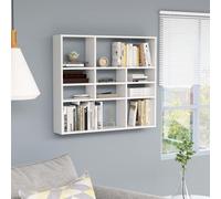 Wall Mounted Display Shelves Unit 90x16x78cm (WxDxH) Engineered Wood White