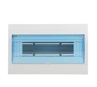 Wall Mounted Distribution Box, Plastic DIN Rail Enclosure Secure Circuit Breaker Panel for Home Shop White Blue 9 to 12 Ways 25.5 x 16 x 9 cm Surface Mount