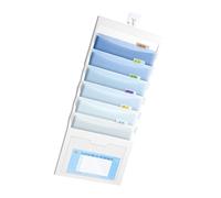 Wall Mounted Document Case 6 Pocket High Capacity File Organiser Sorting Bag Folding File Organiser for School Desktop Bag