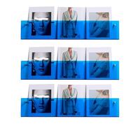 Wall Mounted Document Holder,Literature Holder,Large Small Modern Clear Acrylic Hanging Bookshelf, Brochure Holder/Record Stand, Home/Office/Reception Area (Color:Blue, Size:2 PACK_L 8 (Color : Blue