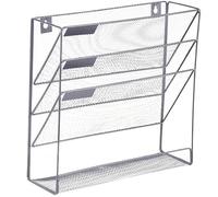 Wall Mounted Document Holder - Wall Mail Organizer, Metal Mesh Rack, 4 Pockets A4 Portrait, Multi-Level Literature Holder, Post Paper Organizer for Documents, Doss