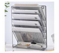 Wall Mounted Documents A4 5 Tier File Rack Organizer Perfect for Office and Home Use Space Saving silver
