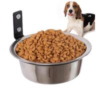 Wall Mounted Dog Bowl, 7 Inch Stainless Steel Elevated Cat Bowls with Foldable Bracket, Sturdy & Stable Pet Supplies for Home Use and On the Go Raised Cat Bowl