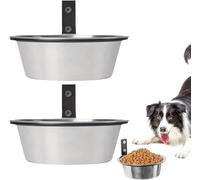 Wall Mounted Dog Bowl Stainless Steel Hanging Elevated Feeder Foldable Food and Water Bowl for Pet Cat Guinea Rabbit Easy to Clean