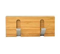 Wall Mounted Door Hooks Coat Hang Racks Wall Organizer Cloths Hanger Bamboo Wood Foldable Wardrobe Hooks Hats, Scarves, Keys, Towel Holder, Folding Shelf (2 Hooks)