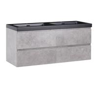 Wall Mounted Double Basin Vanity Unit CARDIEL 120 cm Grey