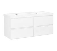 Wall Mounted Double Basin Vanity Unit CARDIEL 120 cm White