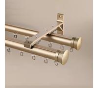 Wall Mounted Double Rails System 100 600cm Heavy Duty Aluminum Sliding Curtain Track with Silent Rollers for Room Dividers Drapes & Roman Shades (3.9m/12.8ft)