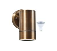 Wall Mounted Down Light with LED GU10 Bulbs Included: Solid Brass - Bronze Finish Zink Bronze One Size