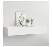 Wall-mounted drawer shelf 60x23.5x10cm White MDF & Metal Floating Organizer Mini