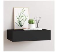 Wall-mounted drawer shelf Black MDF & Metal 40x23.5x10cm Compact Floating Decor