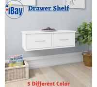 vidaXL Wall-mounted Drawer Shelf White Engineered Wood Floating Shelf Cabinet