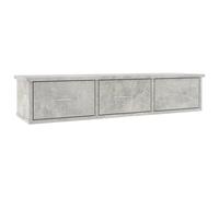 vidaXL Wall-mounted Drawer Shelf Engineered Wood Concrete Grey Cabinet Shelf