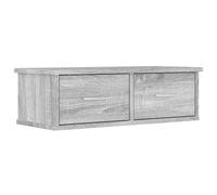 vidaXL Wall-mounted Drawer Shelf White Engineered Wood Floating Shelf Cabinet