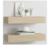 Wall-mounted Drawer Shelf White MDF with Metal Bracket 60x23.5x10cm Compact Mini