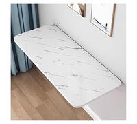 Wall Mounted Drop Leaf Dining Table, Folding Laundry & Office Desk, Space Saving Floating Laptop Workbench, Compact White Stone Grain Design for Small Spaces
