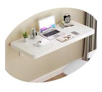 Wall Mounted Drop Leaf Floating DeskFolding Table for Kitchen Bedroom StudySpaceSaving Wooden Shelf Invisible Workbench 60x50cm/24x20in (White)