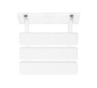 Wall-Mounted Drop-Leaf Stool Folding Shower Seating Chair Folding Bath Seat Non-Slip White Bathroom Wall Stool Aids for Bathing Elderly Disabled and Limited Mobility White