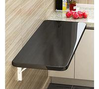 Wall Mounted Drop-Leaf Table - Folding Dining Desk for Home, Office, Kitchen - Black, 80x30