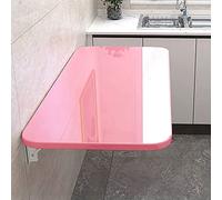 Wall Mounted Drop-Leaf Table - Folding Dining Desk for Home, Office, Kitchen - Pink, 40x30cm
