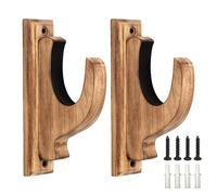 Wall Mounted Drum Wand Display Rack, 1 Pair Wooden Dumbbell Wall Mounts, with 4 Screws, 4 Extension Tubes