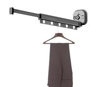 Wall Mounted Drying Rack - Foldable Aluminum Frame, Suction Cup Mount, Space Saving Hanger, Clothes Organizer | Compact Solution For Airing Clothes Indoors, Ideal For Bathing