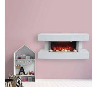 Wall mounted electric fires ElectricSun Paula small white electric fireplace W81xH41x22cm