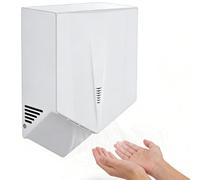 Wall Mounted Electric Hand Dryer Automatic Sensor Hand Dryer V-shaped Two-way Air Outlet, Fast Drying In 6 To 10 Seconds for Home Bathroom Office Restaurant Use White
