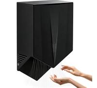 Wall Mounted Electric Hand Dryer Automatic Sensor Hand Dryer V-shaped Two-way Air Outlet, Fast Drying In 6 To 10 Seconds for Home Bathroom Office Restaurant Use Black