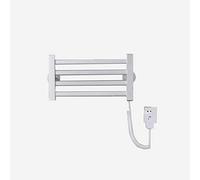 Wall Mounted Electric Heated Towel Rail for Bathroom Small Flat Radiator with Low Carbon Steel 45W Power 220V Voltage IPX4 Waterproof Design White Color