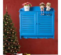 Wall-Mounted Electric Meter Box Cover Cabinet with Shutter Door Fuse Box Cover for Hiding Electrical Panels/Routers Blue (34x24CM/13.4x9.4) - & Stylish Solution